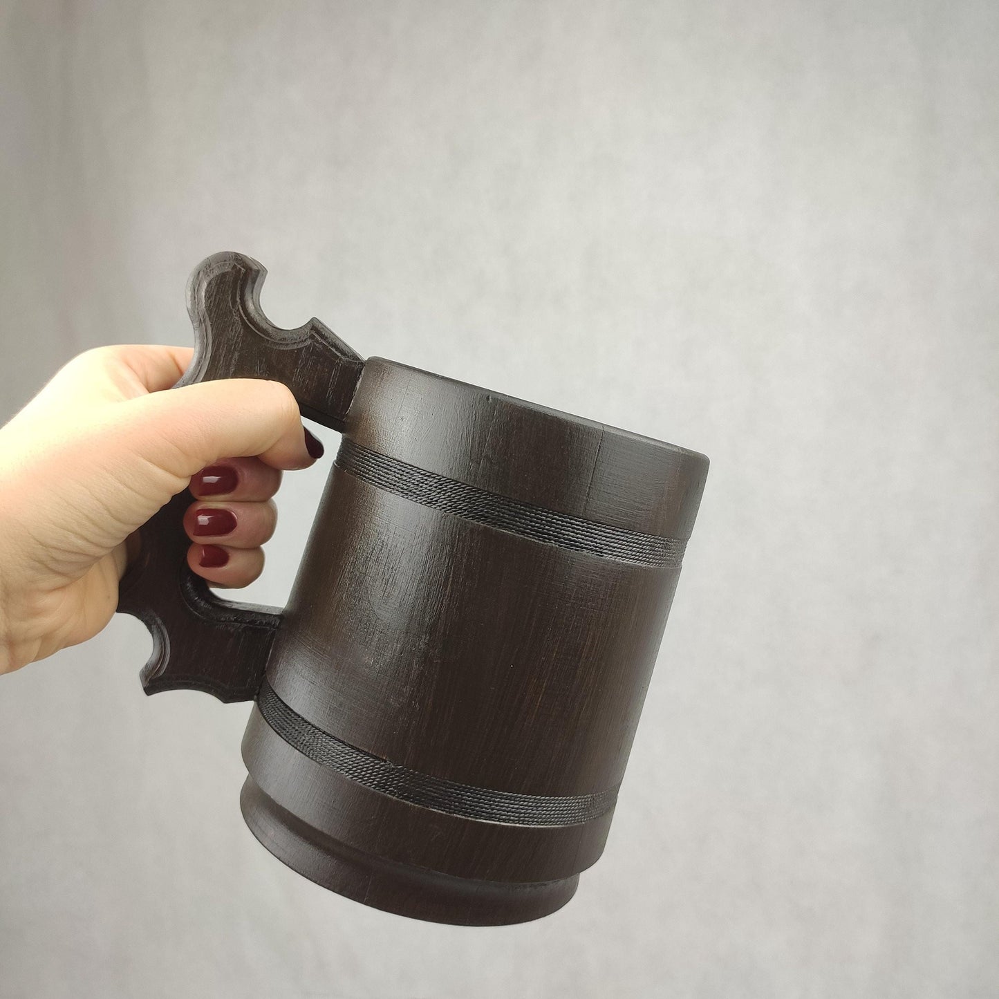 Handmade Oak Wood Beer Mug Set with Stainless Steel Liner – 600ml Rustic Wooden Tankard – Set of 2, 3, or 6 – Viking Style Gift for Him