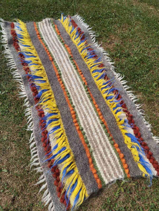 Wool Rug 145×60cm,Colored rug, Bedside Rug